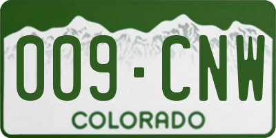 CO license plate 009CNW