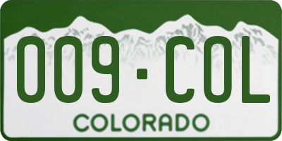 CO license plate 009COL