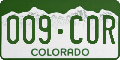 CO license plate 009COR