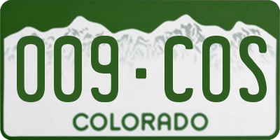 CO license plate 009COS