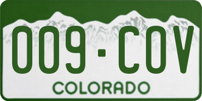 CO license plate 009COV