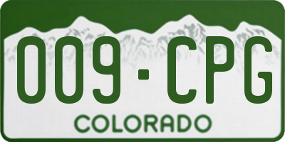CO license plate 009CPG