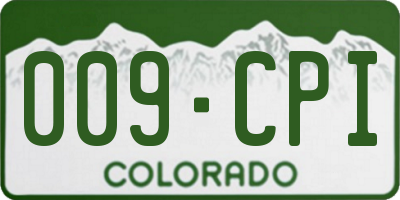 CO license plate 009CPI