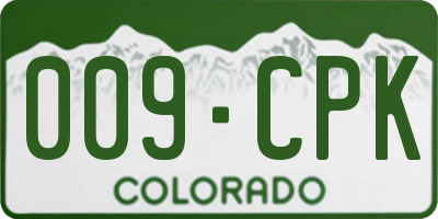 CO license plate 009CPK