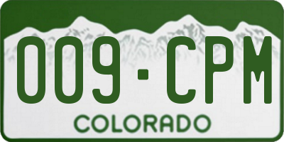 CO license plate 009CPM