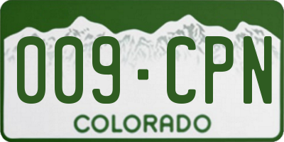 CO license plate 009CPN