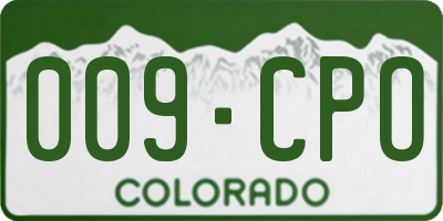 CO license plate 009CPO