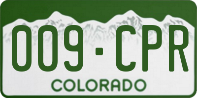 CO license plate 009CPR