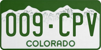 CO license plate 009CPV