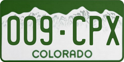 CO license plate 009CPX