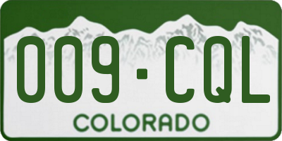 CO license plate 009CQL