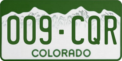 CO license plate 009CQR