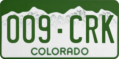 CO license plate 009CRK