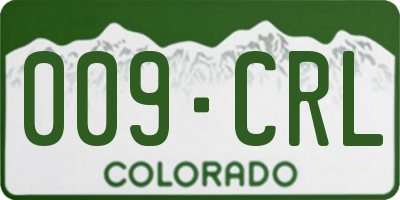 CO license plate 009CRL