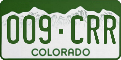 CO license plate 009CRR