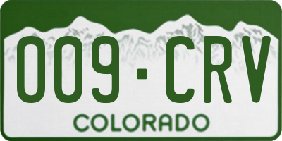 CO license plate 009CRV