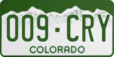 CO license plate 009CRY