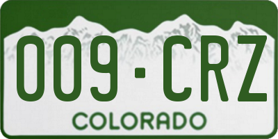 CO license plate 009CRZ