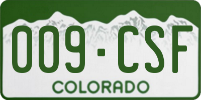 CO license plate 009CSF