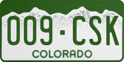 CO license plate 009CSK