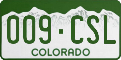 CO license plate 009CSL