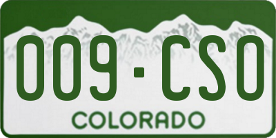 CO license plate 009CSO