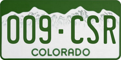 CO license plate 009CSR