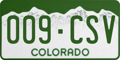 CO license plate 009CSV