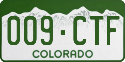 CO license plate 009CTF