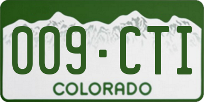 CO license plate 009CTI