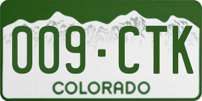 CO license plate 009CTK