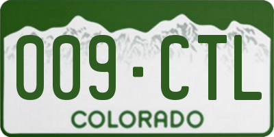 CO license plate 009CTL