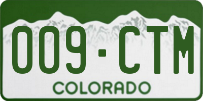 CO license plate 009CTM