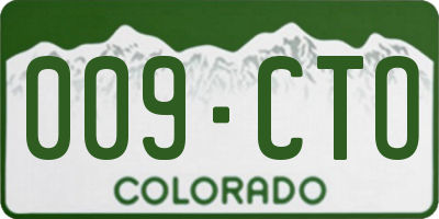 CO license plate 009CTO