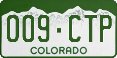 CO license plate 009CTP