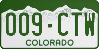 CO license plate 009CTW