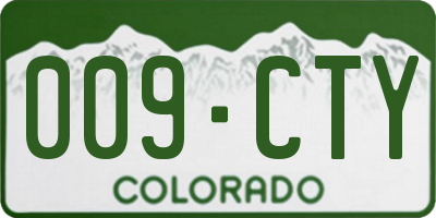 CO license plate 009CTY