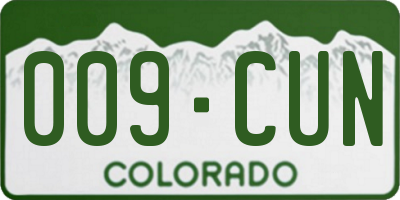 CO license plate 009CUN