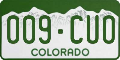 CO license plate 009CUO