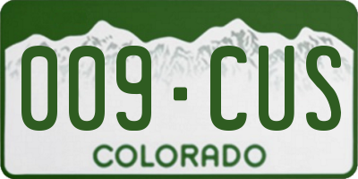 CO license plate 009CUS
