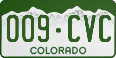 CO license plate 009CVC