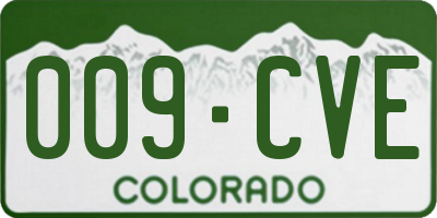 CO license plate 009CVE