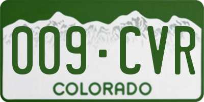 CO license plate 009CVR