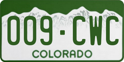 CO license plate 009CWC