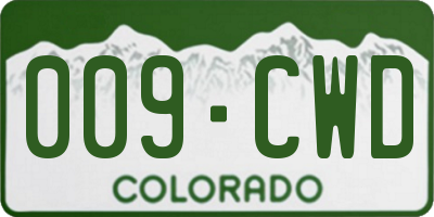 CO license plate 009CWD