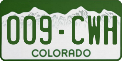 CO license plate 009CWH
