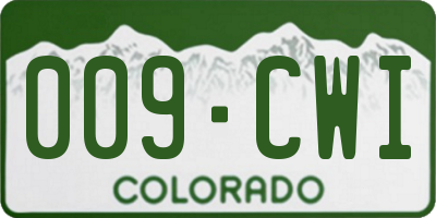 CO license plate 009CWI