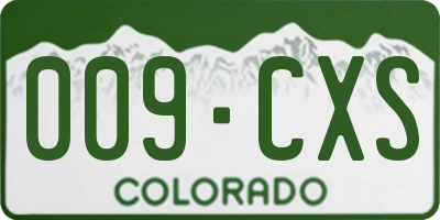 CO license plate 009CXS