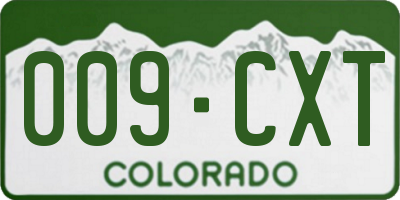 CO license plate 009CXT