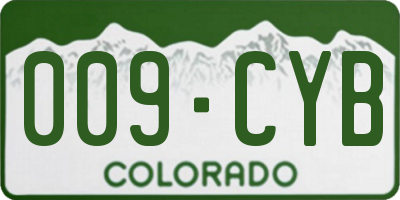 CO license plate 009CYB
